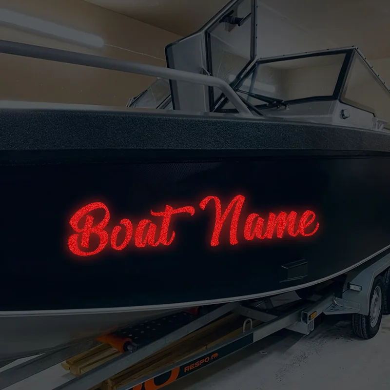

1PC Custom Vinyl Reflective Boat Lettering Personalized Name Decals Numbers Port Letters Jetski Stickers Hull Text Marine Decor