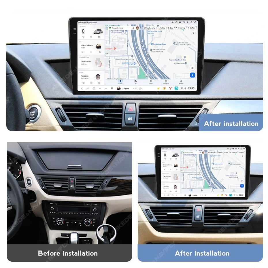 MEKEDE DUDU7 Car Stereo GPS Navigation 360 8 Core for  X1 2009-2012 Cooling Fan Car-play Auto 2000*1200 Resolution