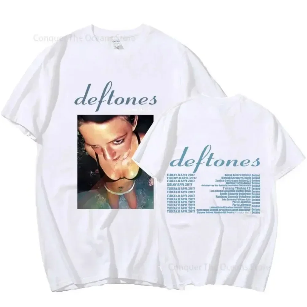 New Deftones Around The Fur Tour Band Concert Print Męska koszulka i damska Punk Vintage Oversize Tee Summer Cotton Top Clothing