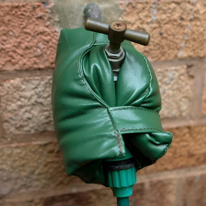 1 Outdoor Faucet Cover,Anti-freezing and Heat Insulation in Winter,Easy To Remove,Durable Leather,Faucet Protection Cover