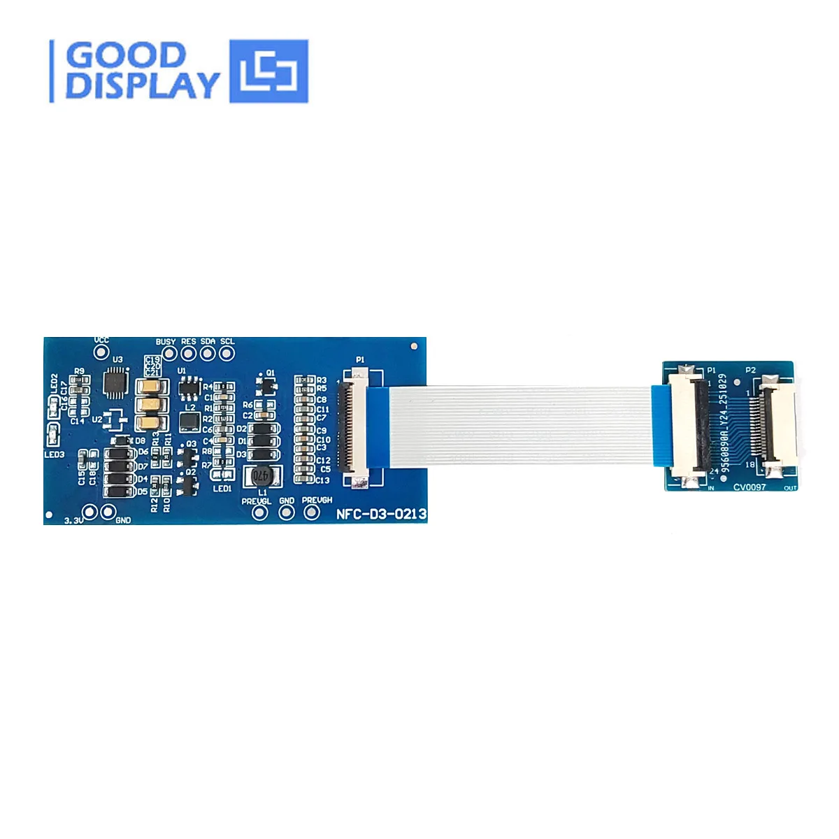 GooDisplay 0,97-calowy wyświetlacz E-Ink z aktualizacją sterowaną przez NFC, zestaw ewaluacyjny dla deweloperów CV0097 i NFC-D3-0213