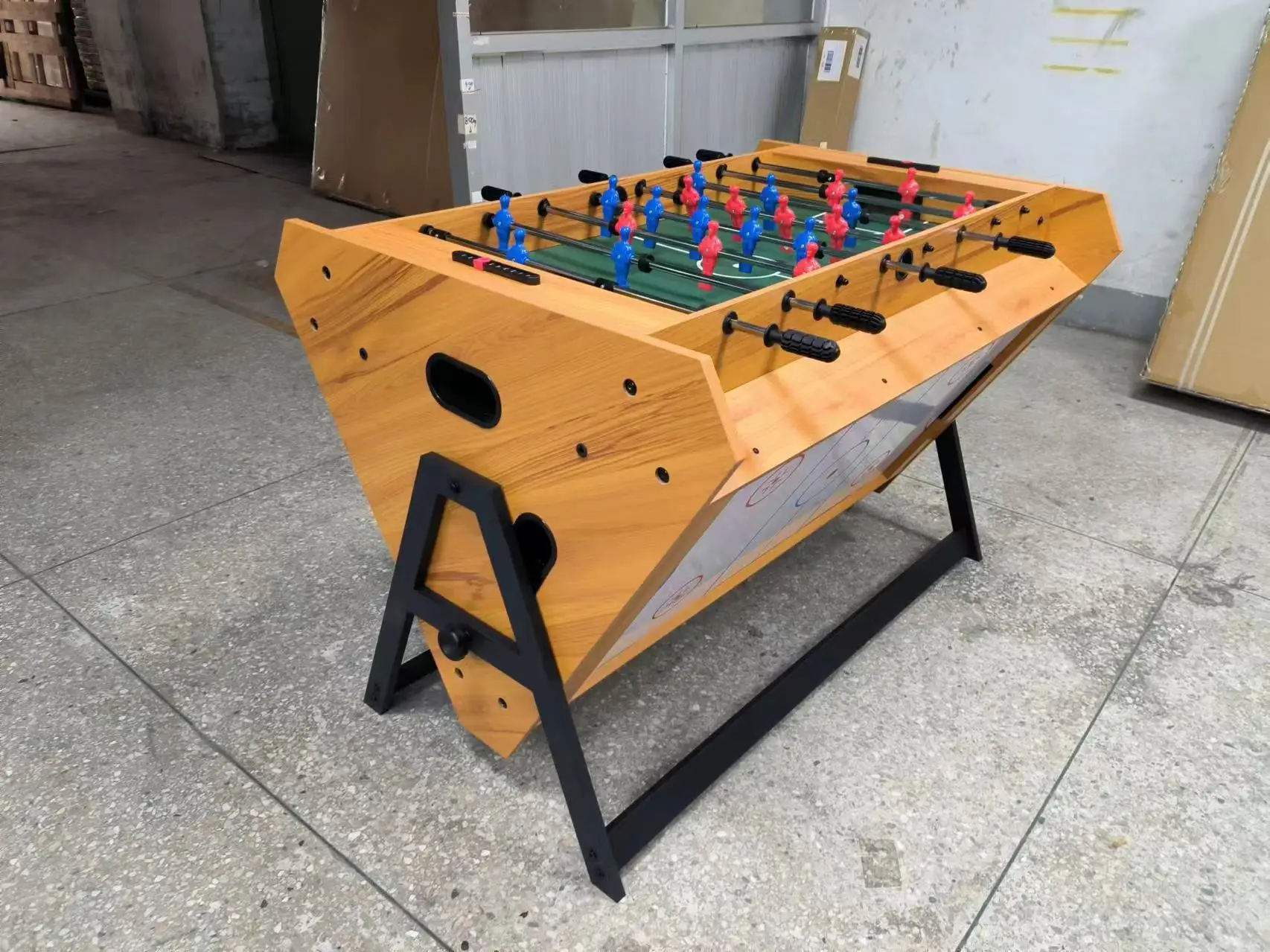 Size 3-in-1 Multifunctional Flipping Table Football Air Hockey Pool Table Wool Rubber PVC Pockets Green Cloth Indoor Use