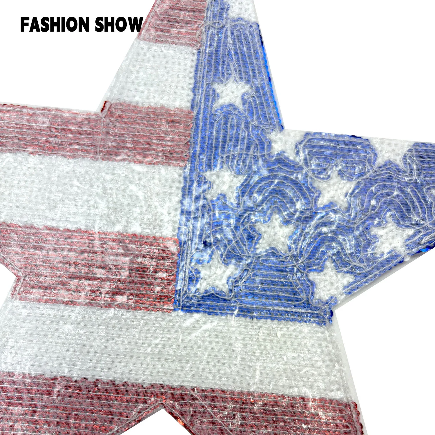 Flag Heart-Shaped Five-Pointed Star Sequin Embroidery Patch, Iron-On or Hand-Sewn, Clothing DIY Accessories, Sweatshirt T-Shirt Sweater Hat Decoration Patch