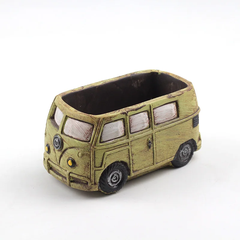 Boowan Nicole Retro Kombi Camper Van Flowerpot Silicone Mold for Cement Succulent Planter Mould Bonsai Indoor Decoration Tool