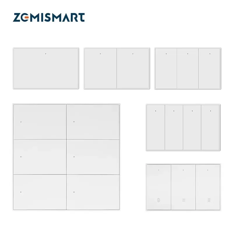Zemismart Smart Wall Switch Purple Bee White Light Switch Curtain Switch with Neutral 1-6 Gang Alexa/Google Home Control