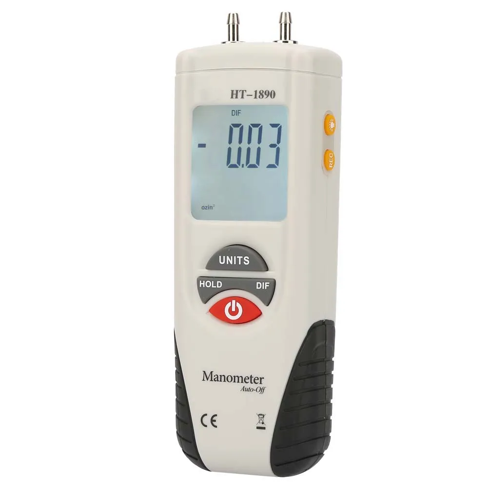 Digital Differential Pressure Tester HT-1890 for Measuring Pressure Difference in Fume Hoods Biosafety Cabinets and Labs