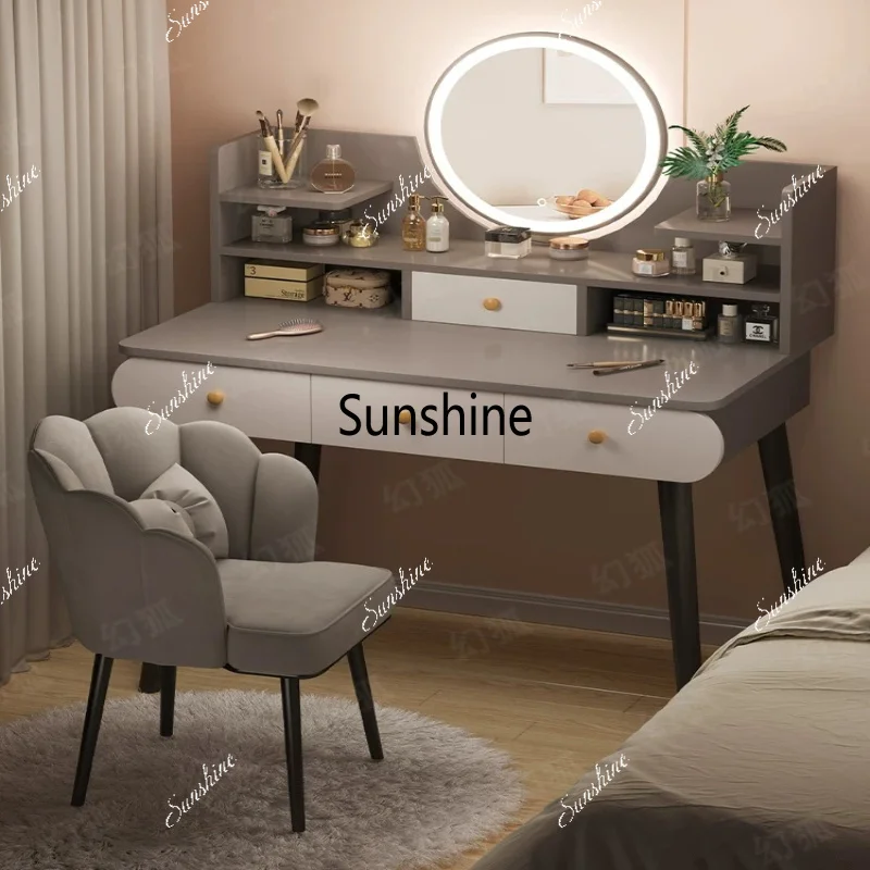 Modern simple bedroom makeup table small apartment light luxury small apartment