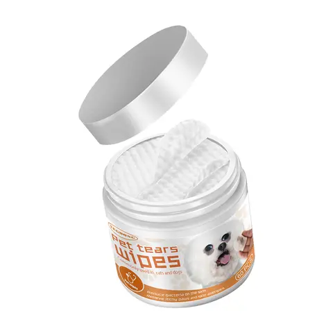 종이 타월 범용 일회용 부직포 청소 물티슈, 귀 얼룩 제거제, 젖은 수건, 손질 도구, 애완 동물 액세서리, 60 개/세트
