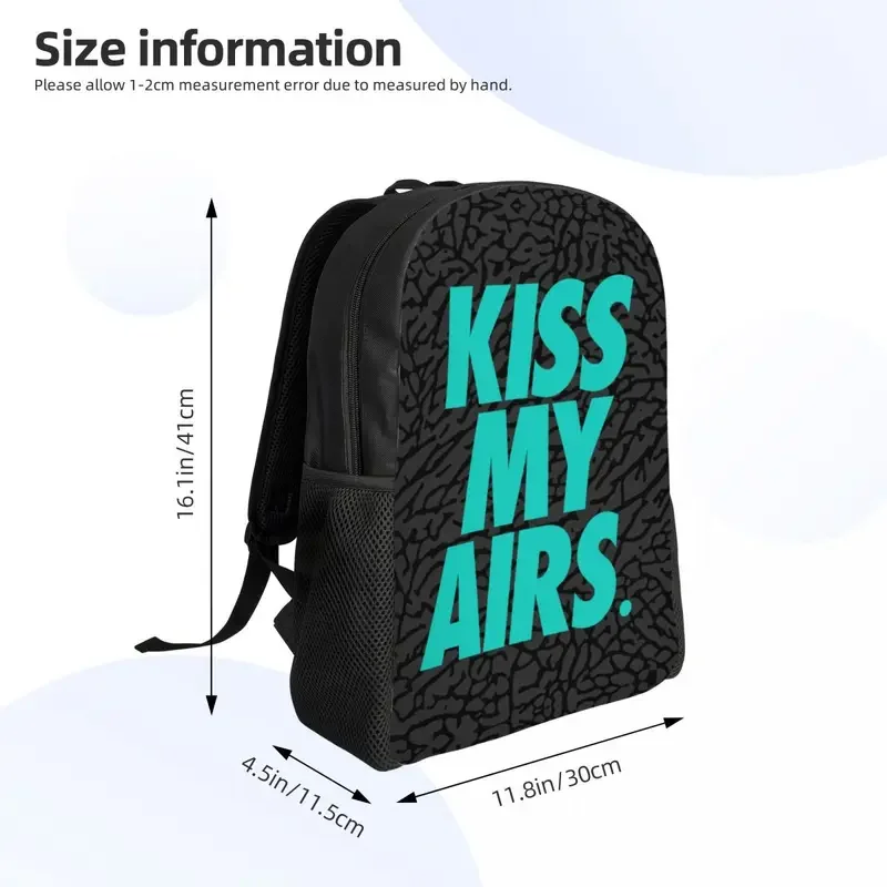 Mochilas personalizadas Kiss My Airs para mujeres y hombres, resistente al agua, bolsa escolar universitaria, bolsa de libros estampada