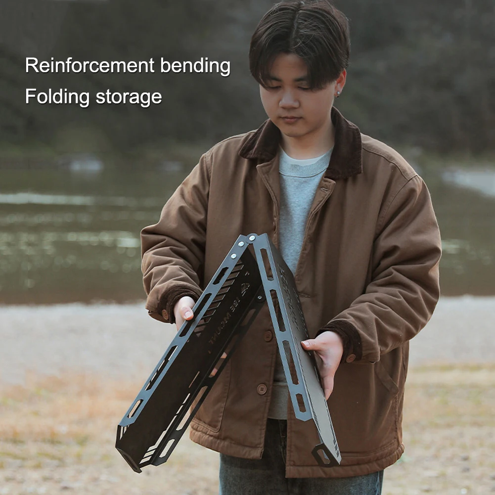 

Camping Hanging Rack Top Plate Portable Tripod Shelf Board Foldable High Strength Bending with Hanging Hole Outdoor Accessories
