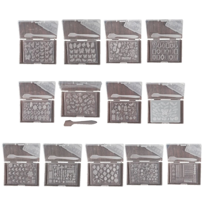 

3D Art Mold with Variety of Patterns Template Carving Sticker Stencil Tools Creative Decorations 634D