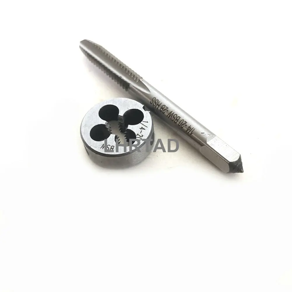 HSS Withworth thread tap and die BSW 1/4-20 5/32-32 1/8-40 3/16-24 straight flute taps dies sets BSW 1/4 1/8 5/32 3/16 2PCS/lot