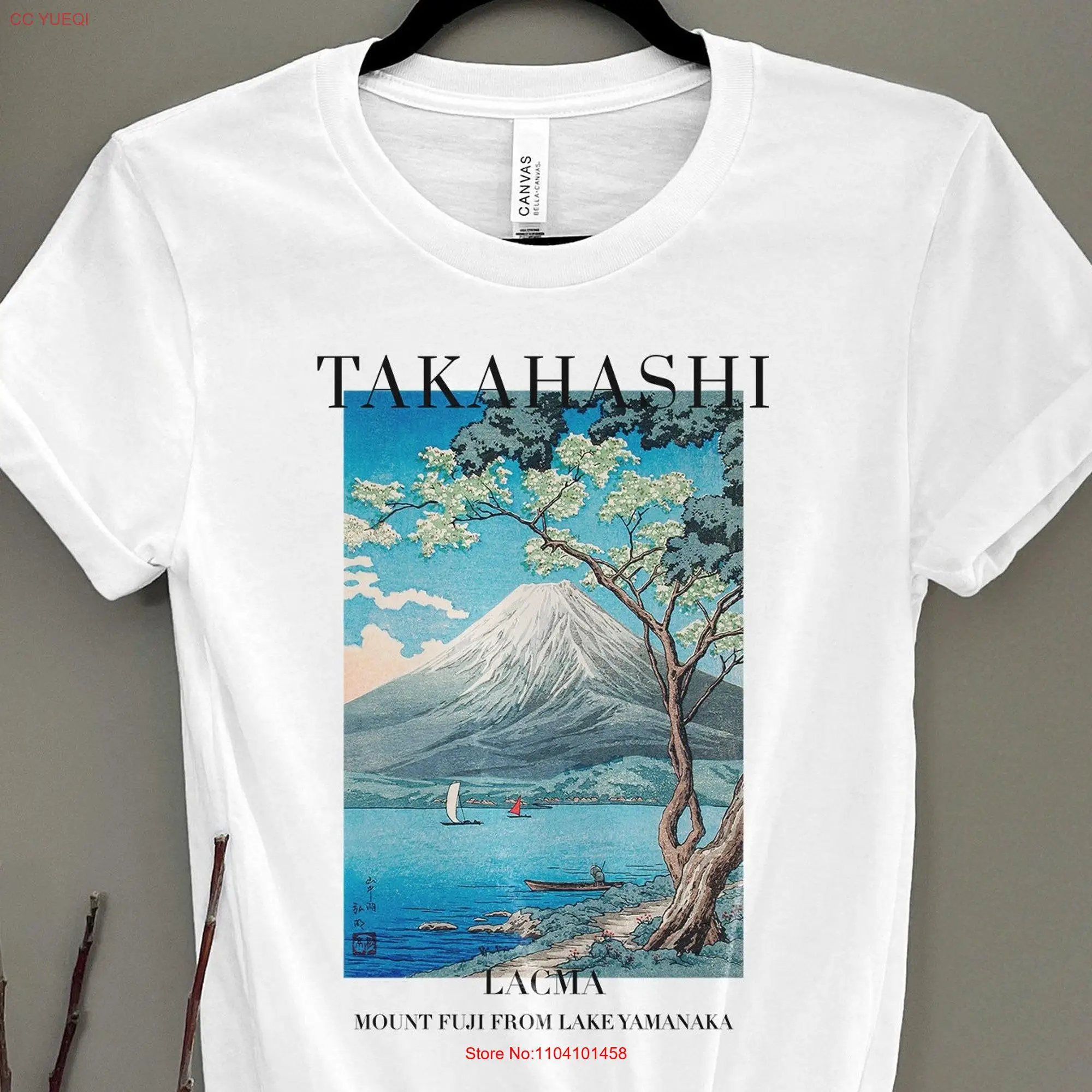 Mount Fuji from Lake Yamanaka T Shirt Takahashi Shotei Japan Ukiyo e Printing Japanese Ink Art Famous Artists