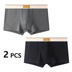 2 PCS Men Boxers Cotton Shorts Underpants Underwear Black Gray 2XL 3XL 4XL Sports Breathable Fashion