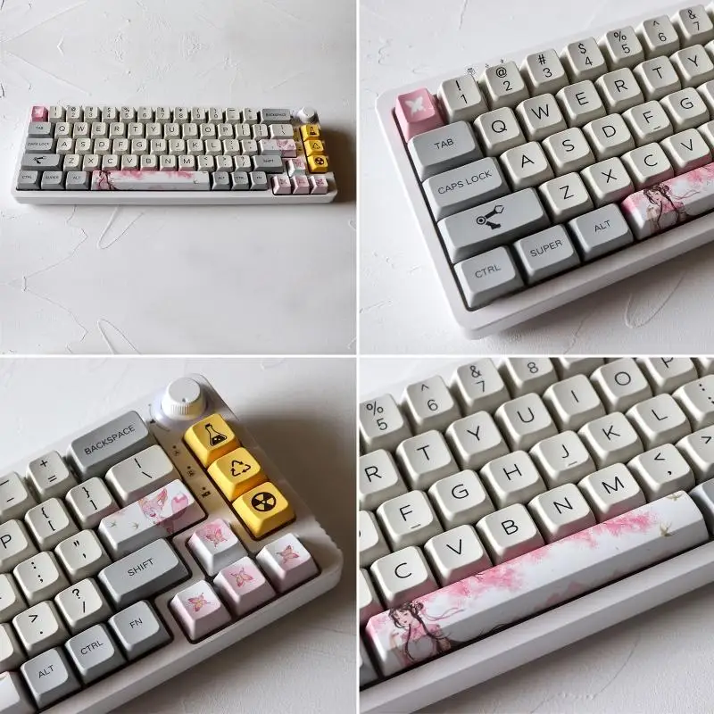 12PA 8 Keys PBT Five Sides Dye Subbed Keycap OEM 6.25 Space Enter Direction for Key Caps for DIY Mechanical Keybo