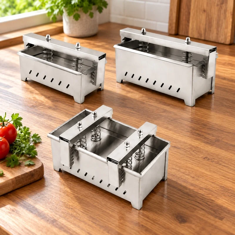 Heavy-Duty Kitchen Meat Press for Molding and Compressing Frozen Beef, Pork, and Ham - Square Shaping Tool