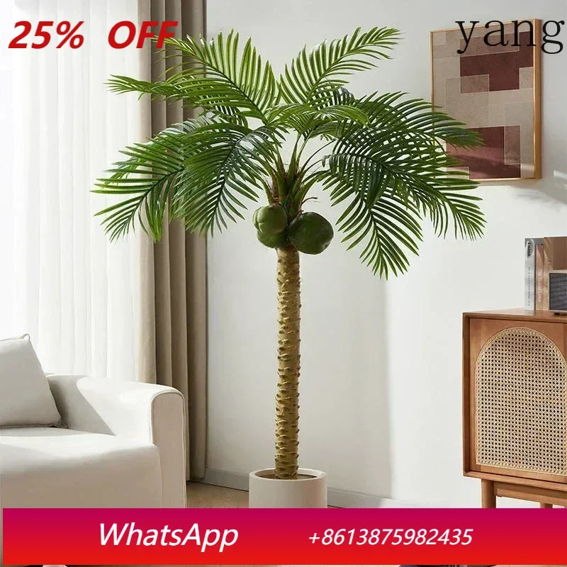

Artificial Coconut Tree Fake Plant Large Green Plant Palm Bonsai Decorate Home Office Floor Potted Plant