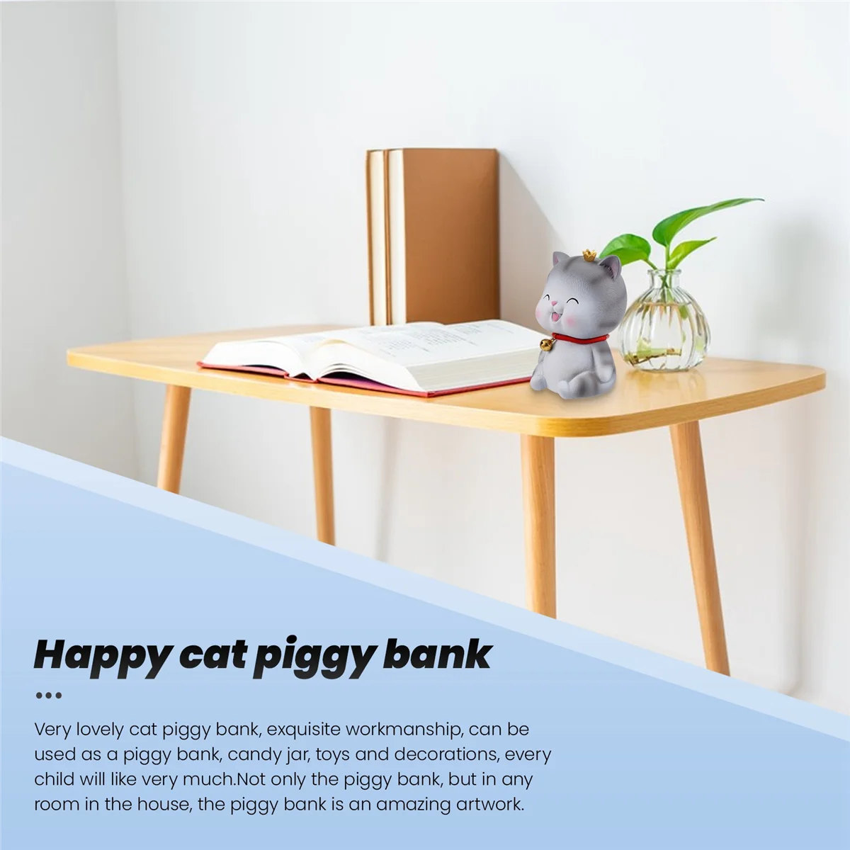 Cute Cat Decorative Saving Bank,Home Decoration Coin Bank Money Piggy Bank Help Form Right Money Habits,Eyes Closed