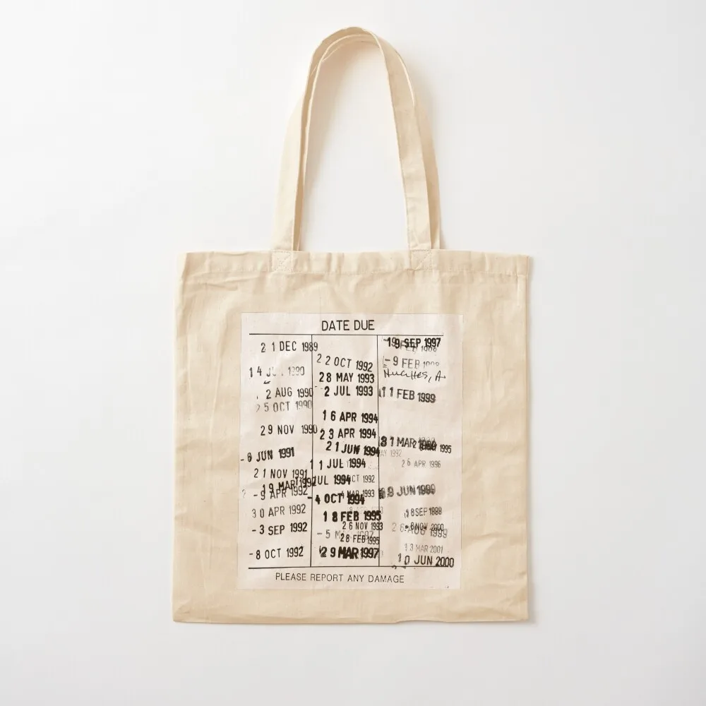 Date Due Stamp - Library Book Bag Tote Bag custom fabric bag cute tote shopper bags