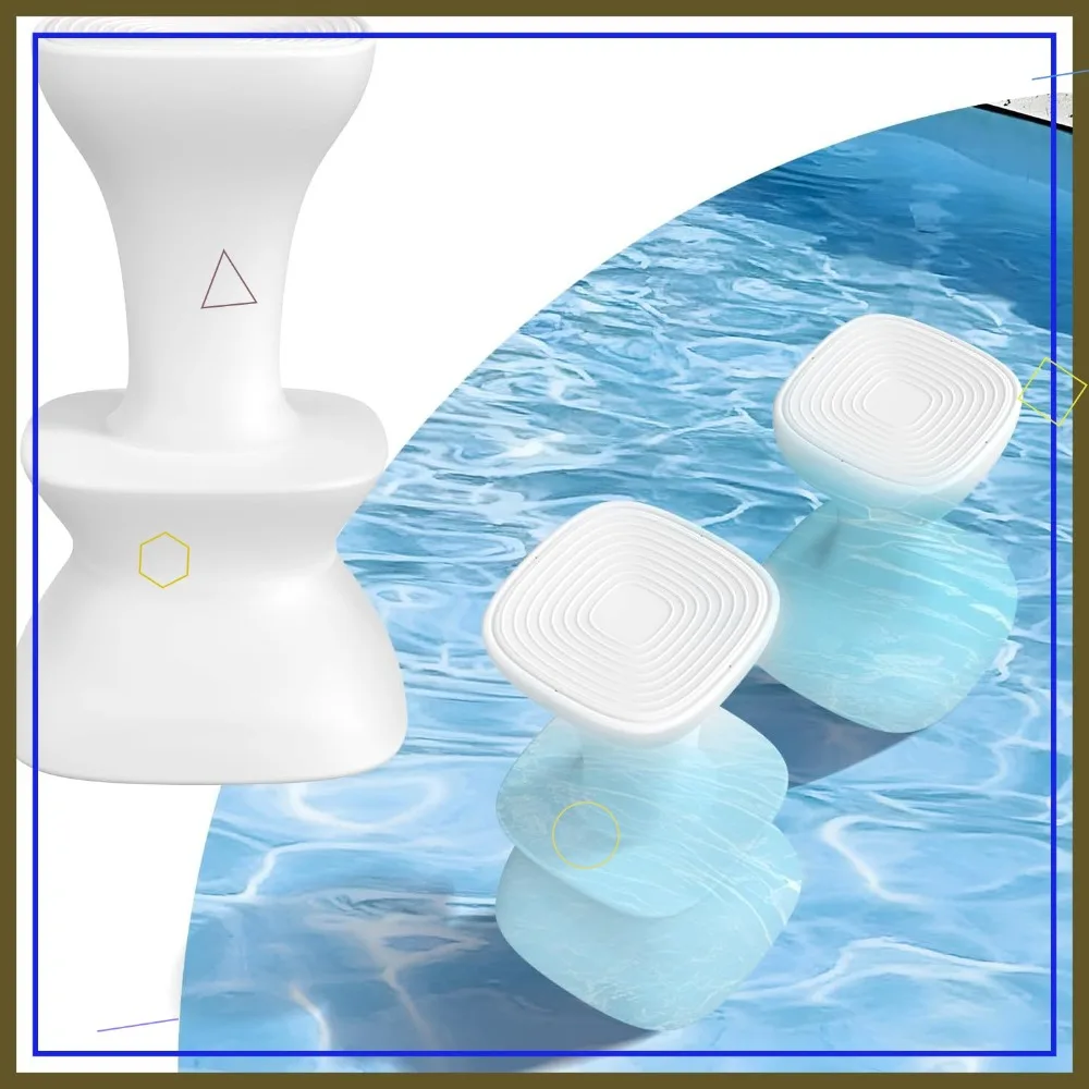 

30" Pre-Weighted Pool Stool with Adjustable Feet, Non-Float Design, Vinyl-Safe for Inground Pools, Patio