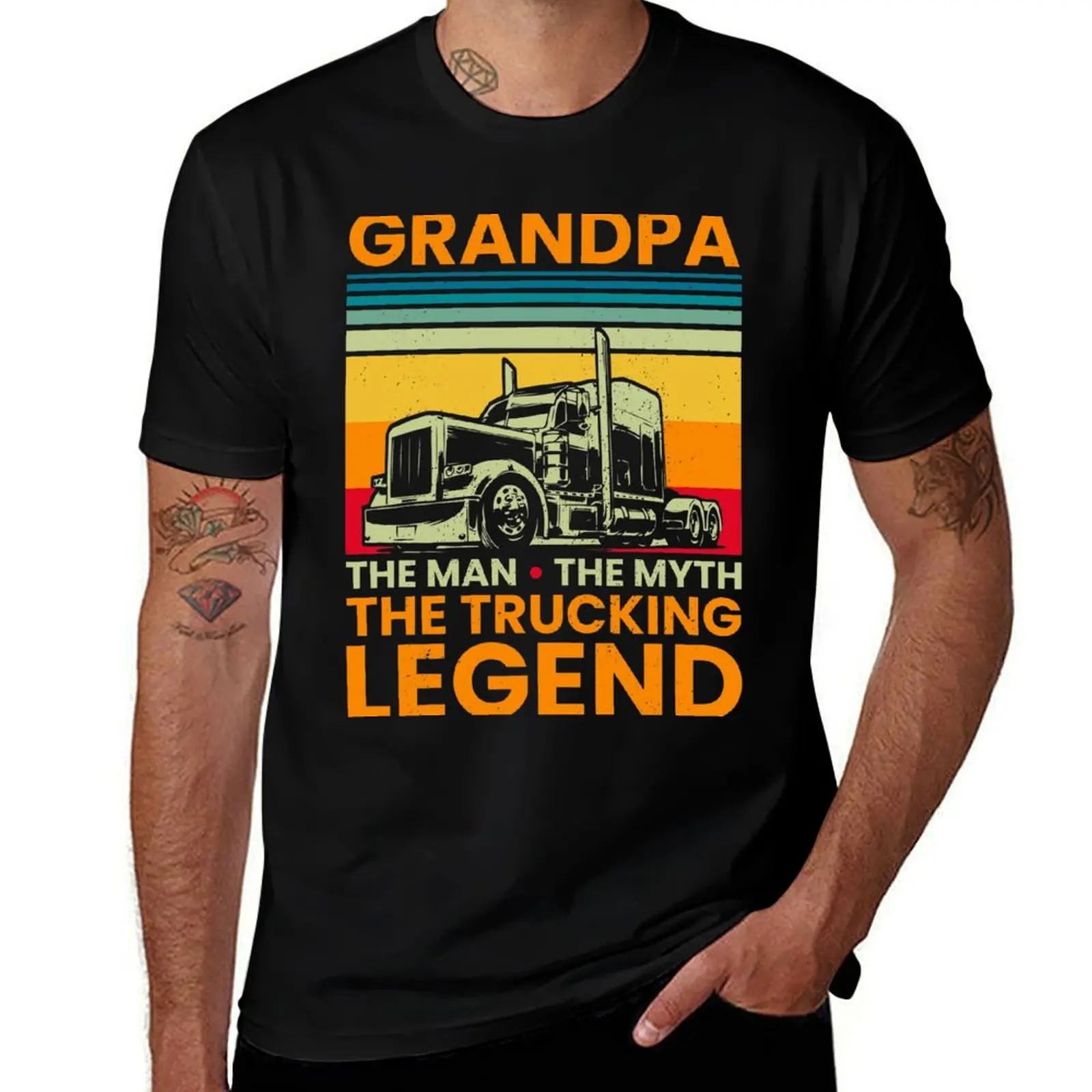 

Big Rig Trucker Grandpa The Man The Myth The Trucking Legend T-Shirt plus size tops quick drying anime clothes outfits for men