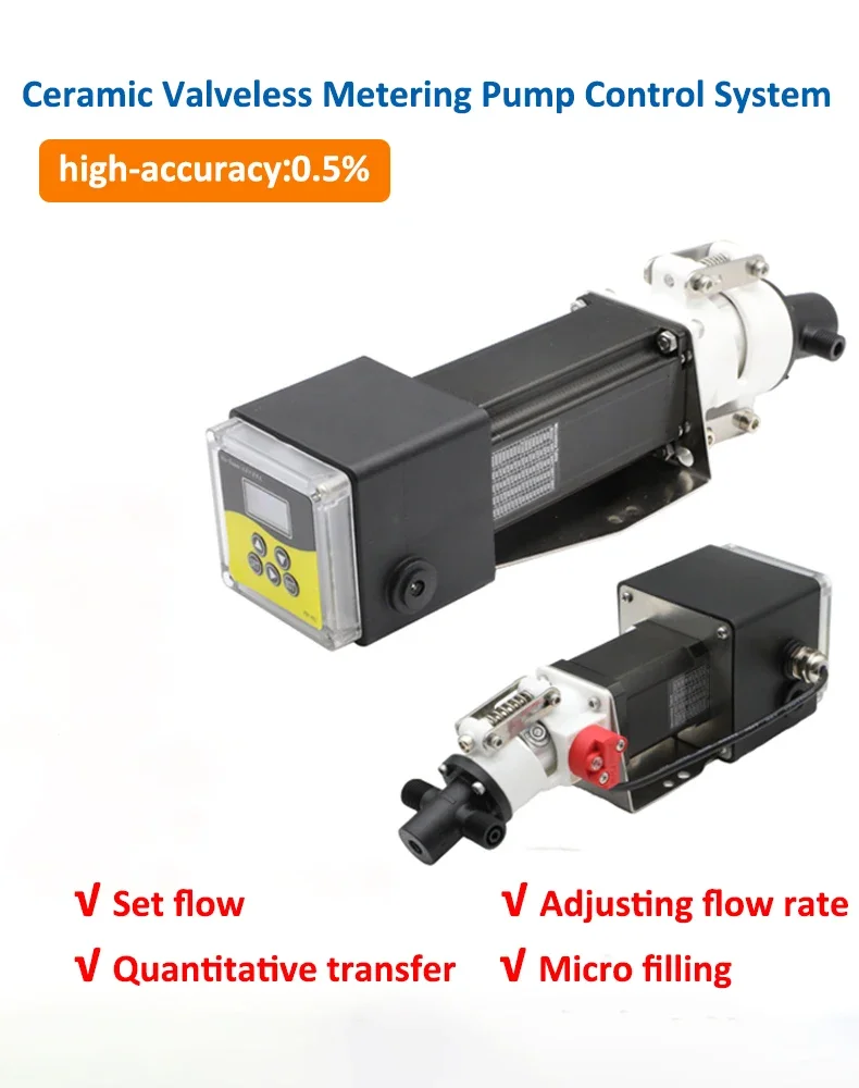 High precision micro flow ceramic piston pump valveless metering pump laboratory metering pump