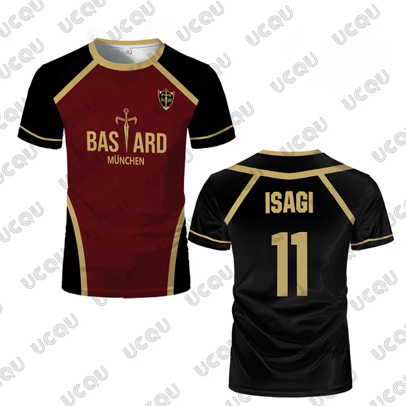 صيف جديد الأزرق قفل جيرسي باستارد ميونيخ انمي ياباني تأثيري القمم ISAGI كايسر الرجال تي شيرت الرياضة عادية الاطفال/الكبار تيز