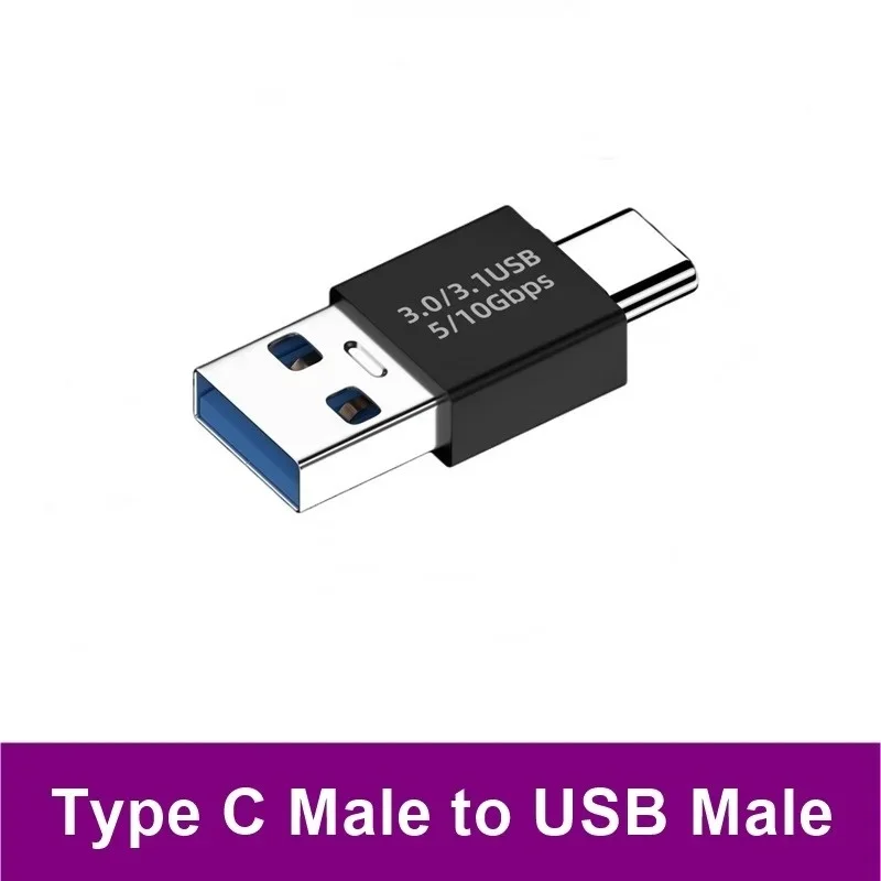 NNBILI Universal USB3.2 OTG Typ C Adapter USBC Stecker auf USB-A Stecker Buchse Konverter für MacBook Huawei Samsung Xiaomi Stecker