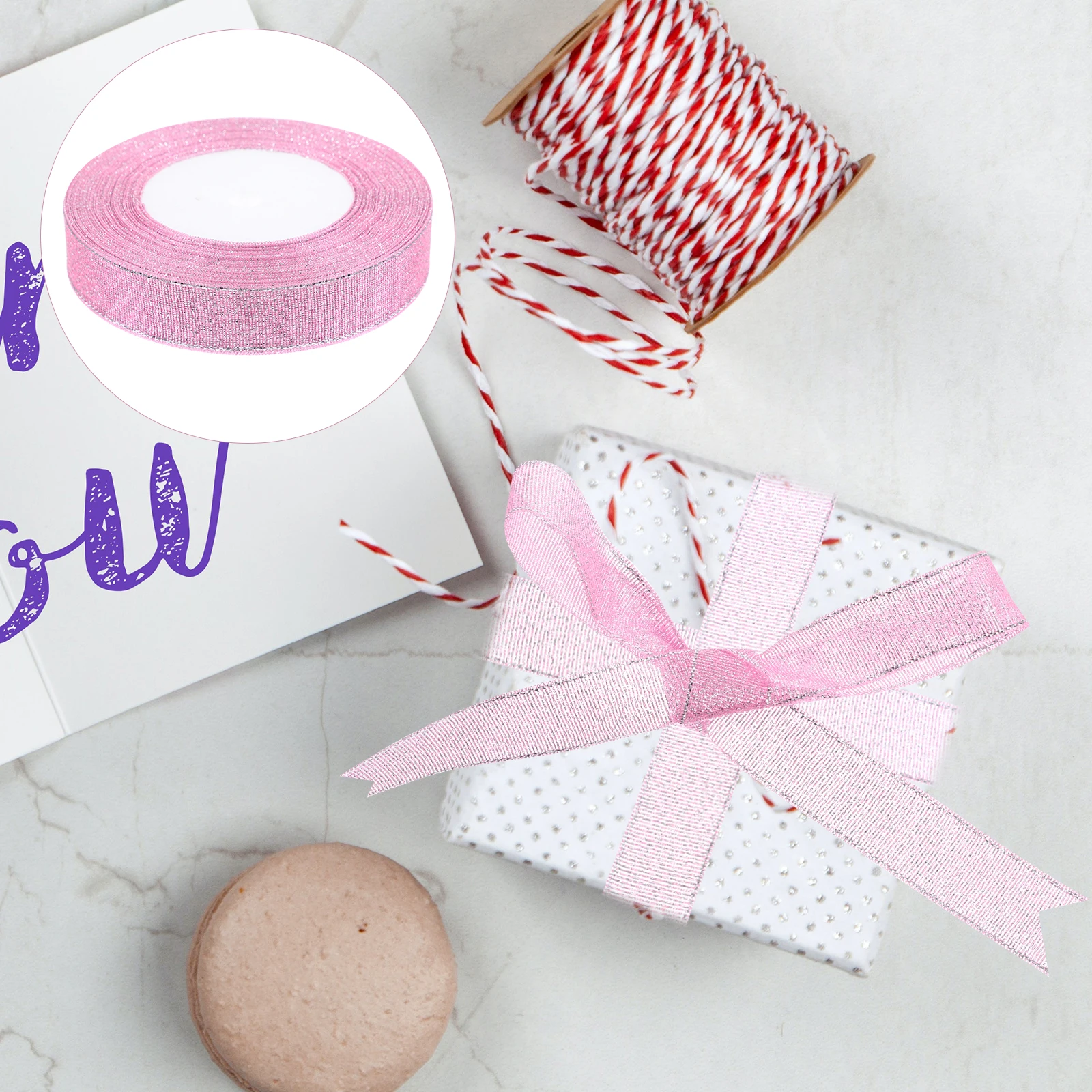 

5pcs 5 Rolls Colorful Chiffon Ribbon Gift Wrapping Craft Decor Christmas Party Diy Projects Durable Smooth Decorative Ribbon