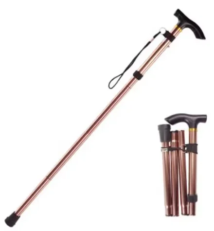 Bastón multifunción para caminar, bastones de Trekking, muletas plegables telescópicas, bastón de senderismo, bastón de Metal para personas mayores, bastón para caminar al aire libre