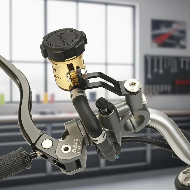Universal Fit Motorcycle Hydraulic Brake Clutch Fluid Reservoir Tank Rust-proof with Bracket for Modified Motorbikes