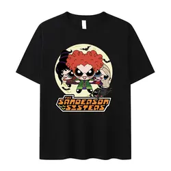 男性と女性のためのヴィンテージのパワーパフガールズプリントTシャツ、特大の居心地の良いコットントップ、高品質のカジュアルファッション、ラウンドネック