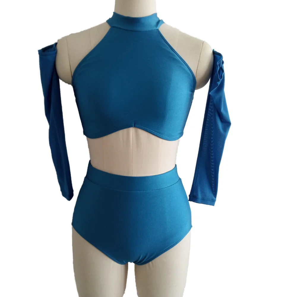 

Kids Girls Retail and wholesale nylon/Lycra mesh modern dance ballet body suit training suit dance school group performance