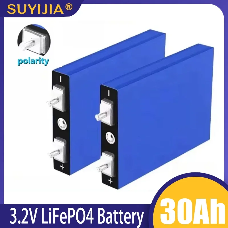 New3.2V30Ah LifePo4 Battery High Drain for DIY 12V 24V 36V 48V Solar Inverter Electric Vehicle C Oach Golf Cart UPS Power Supply