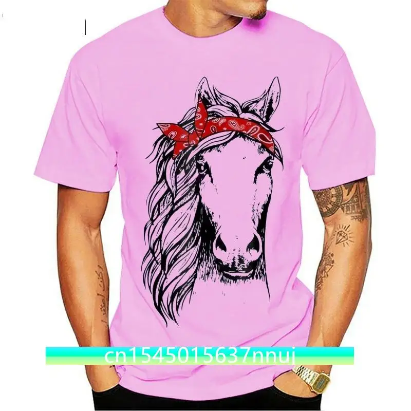 

brand men shirt Horse Bandana T Shirt for Horseback Riding Horse Lover