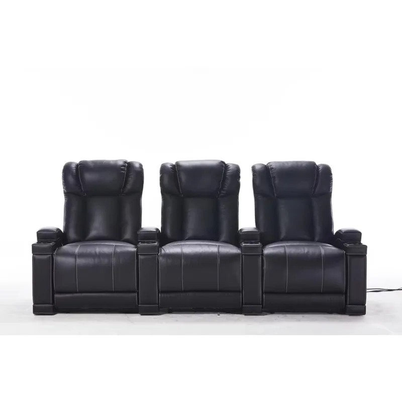 Luxury Sectional Home Theater Cinema Recliner Sofa with Smart Console Cup Holder