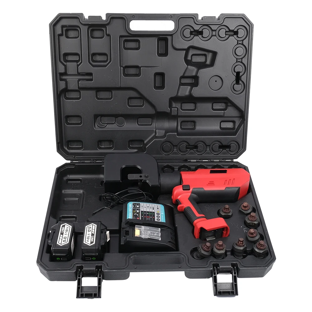 12 Ton Portable Hydraulic Punching Tool Stainless Steel Plates Rechargeable Li-ion Battery CE Approved 6.5-20.5mm