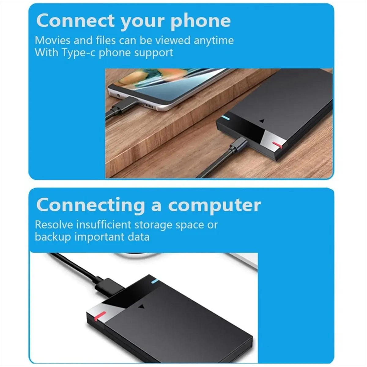A64I  2.5 Inch SSD Solid State Drive Enclosure Mechanical Serial SATA USB3.0 High Speed External Mobile Hard Drive Enclosure, A