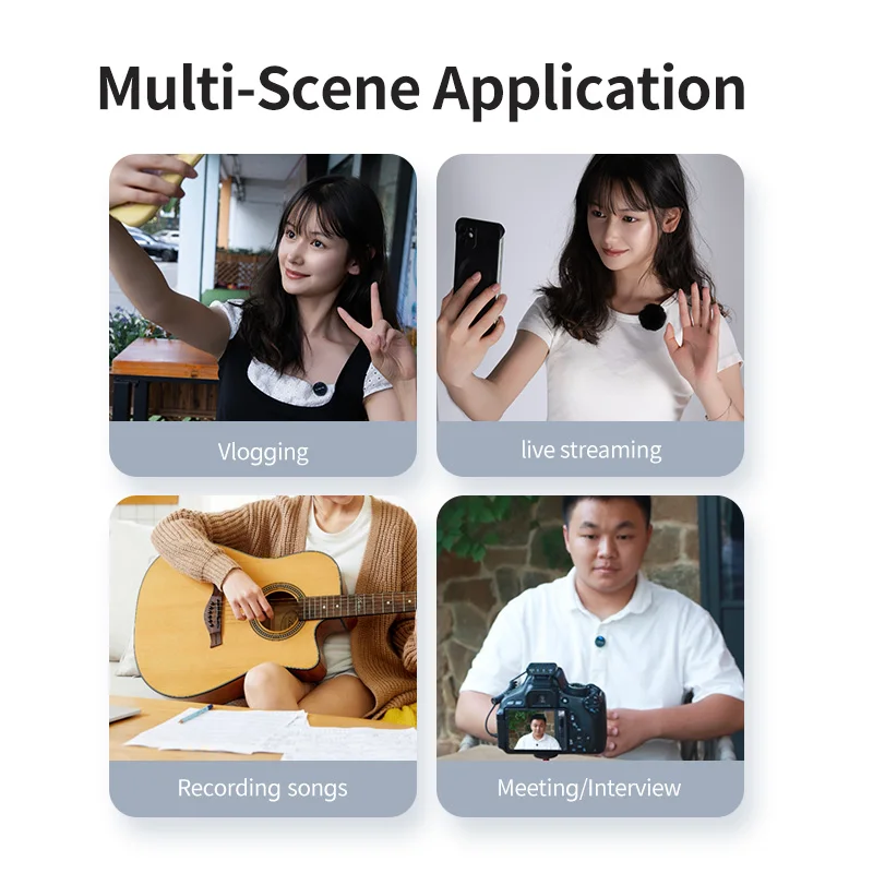 LINIM M8 Wireless Lavalier Microphone Noise Cancellation 23H Battery for iPhone Camera Type-C for Vlog Interview Live Streaming