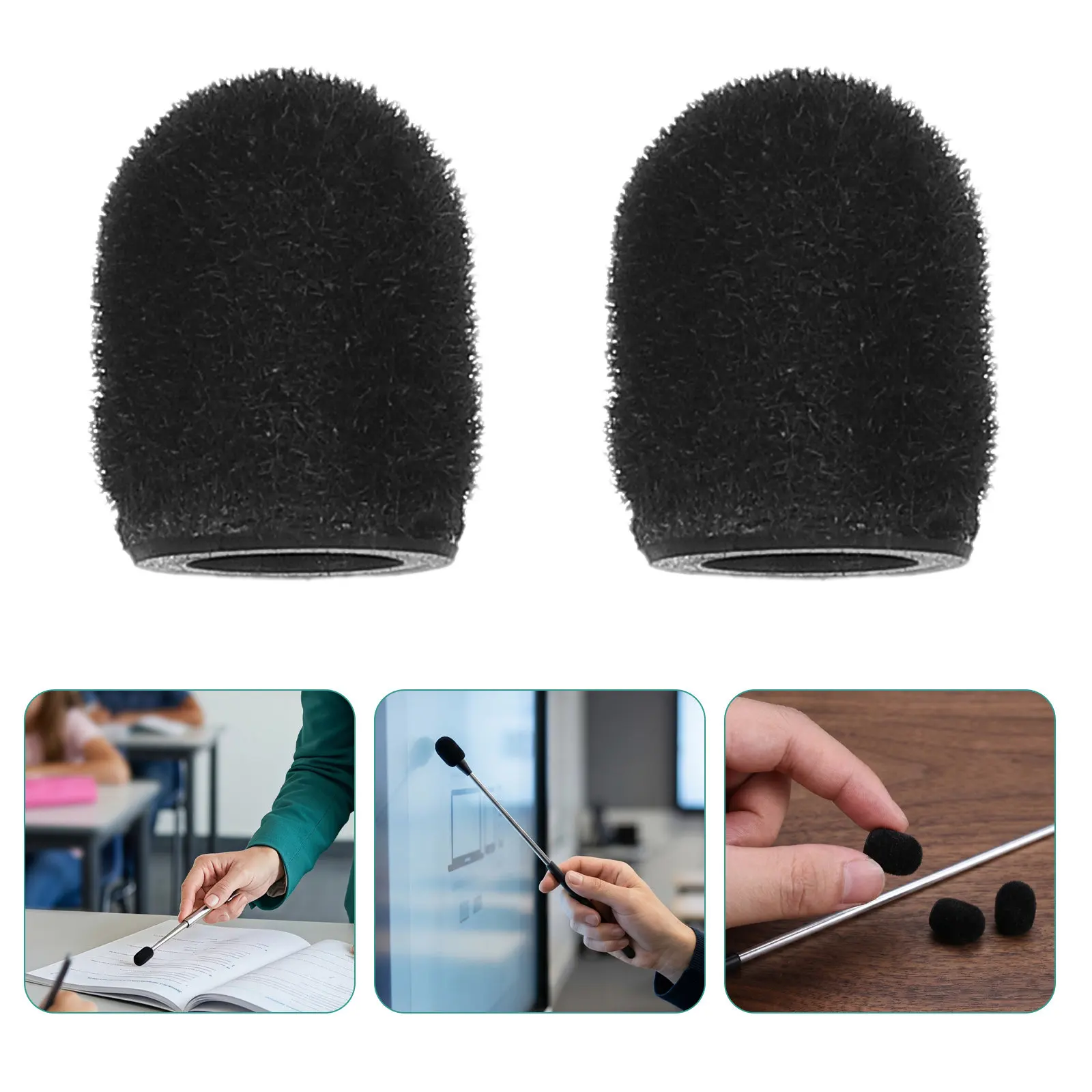 3Pcs Teacher Pointer Heads Soft Flocked Tips Non Scratch 5Mm Replacement Caps for Classroom Telescopic Pointer Whiteboard