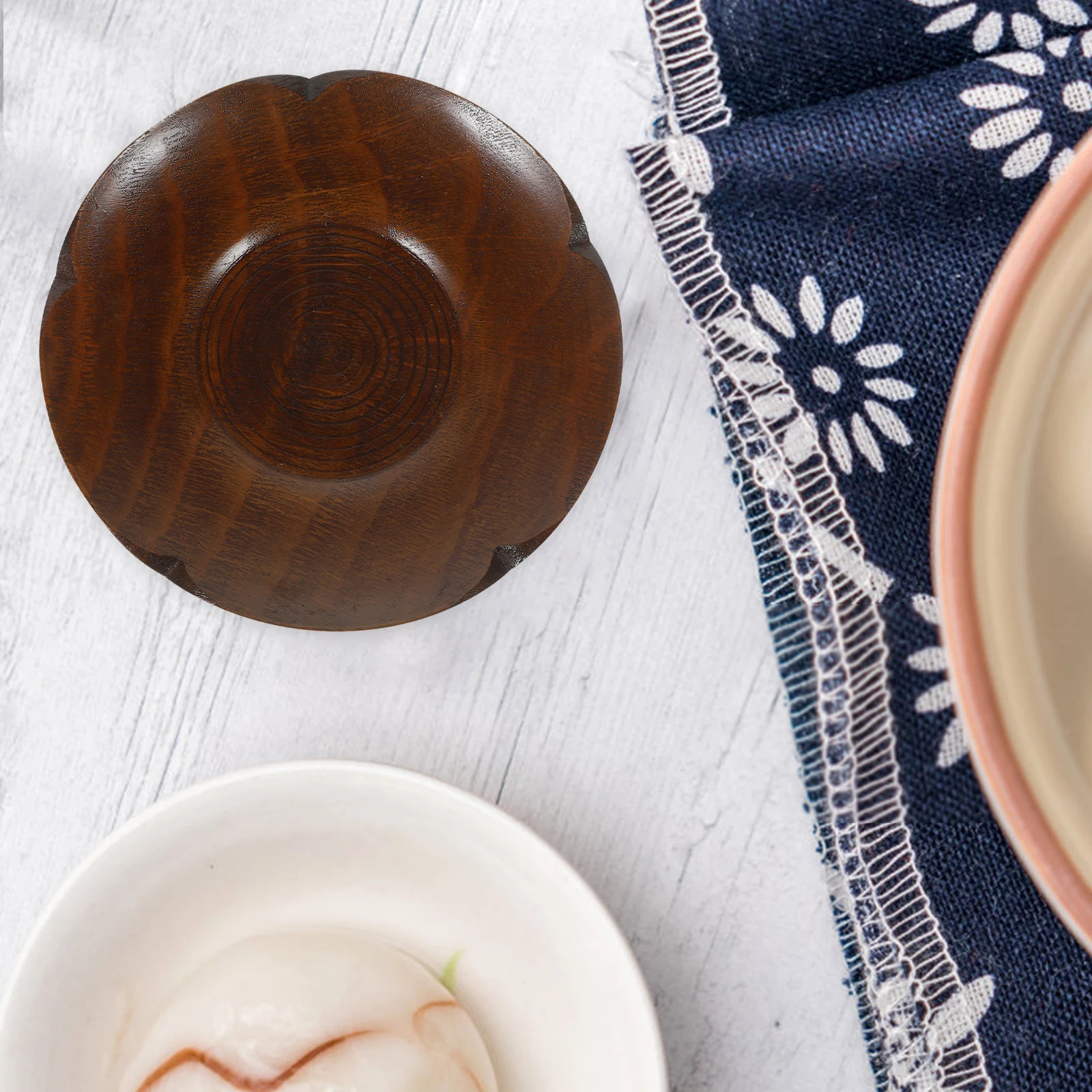 

Wooden Soy Sauce Dishes 11cmStyle Coasters for Coffee Table Home Kitchen Decor Wood Plates Snack Holder Stain Resistant