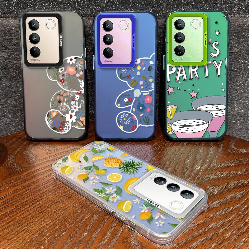 Abstract Fruit Lemon For Infinix Hot 8 9 10 CAMON 20 Play 30 50 TECNO SPARK 10 8 5 7 HD Note 30 4G 40 Pro 5G Silver Phone Case