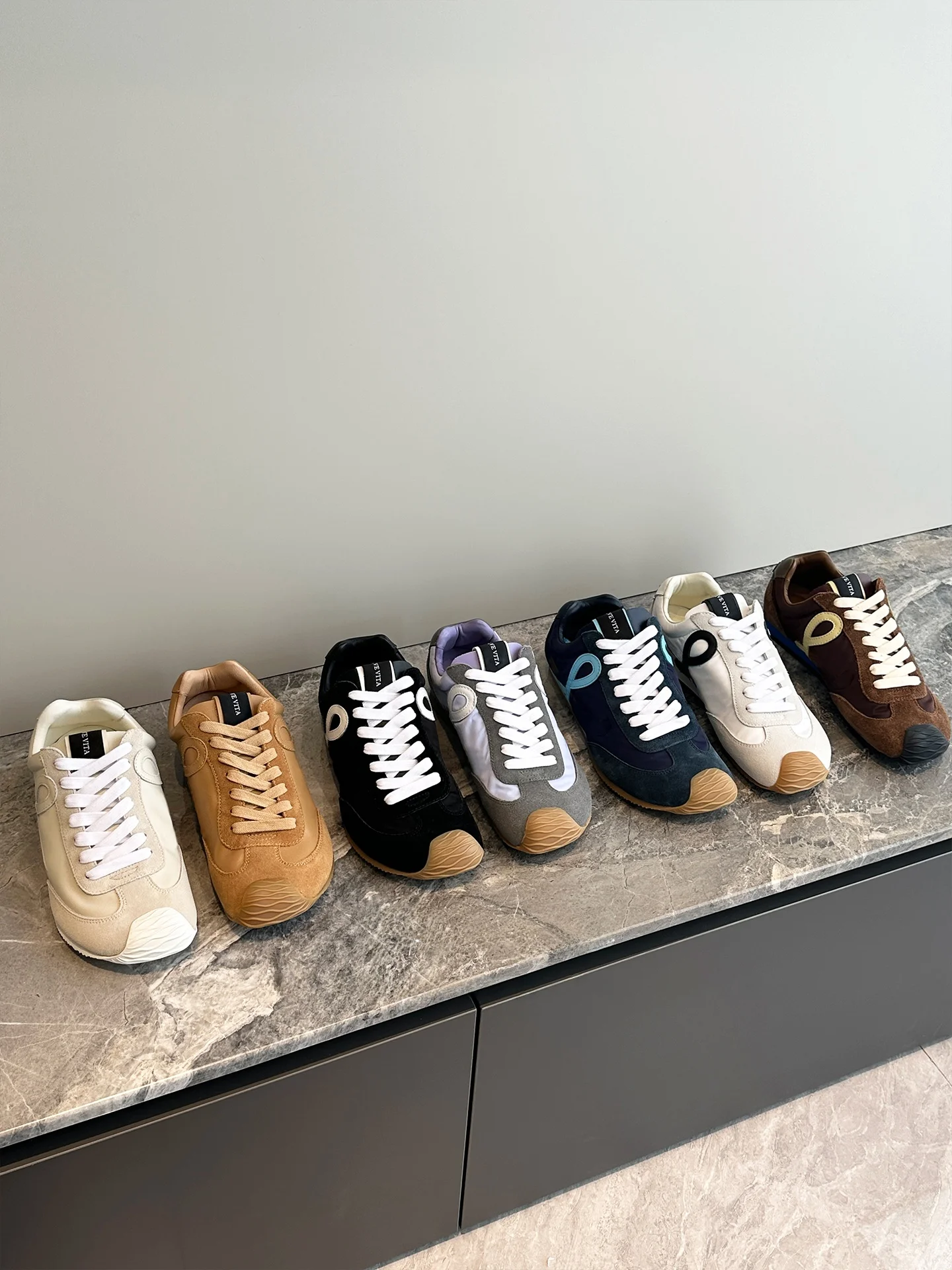 

Twelve Vita Ceiling Version 26s Classic Big Head Ugly Knot Color Block Casual Shoes Fashionable Sporty Low Cut Flat Bottom
