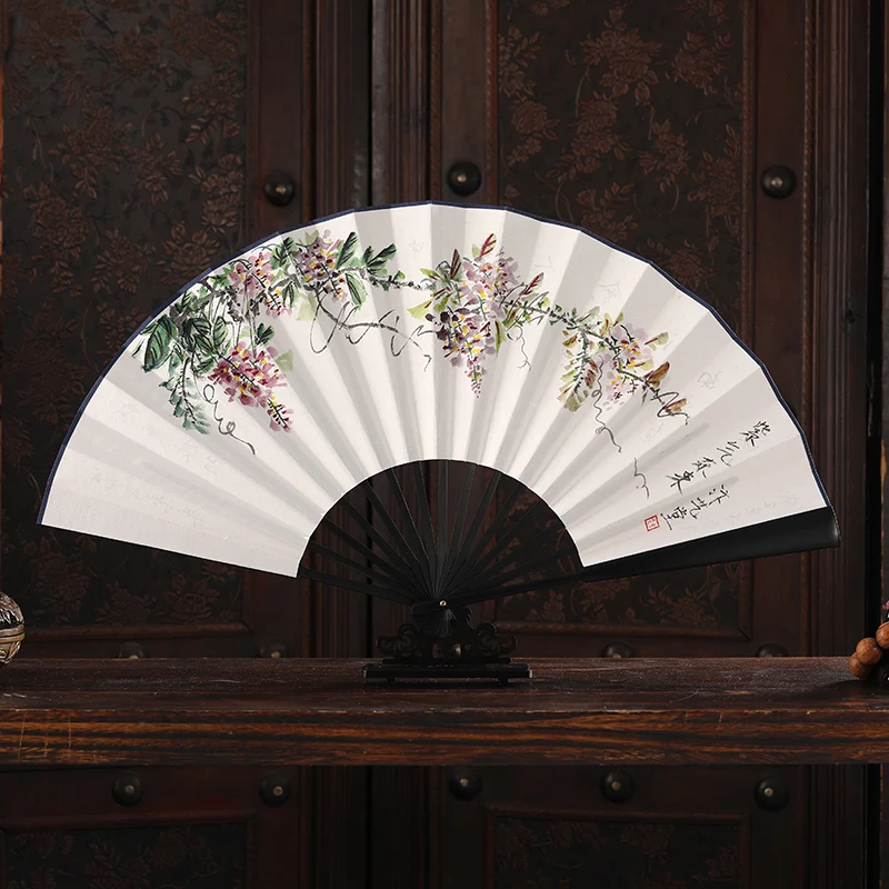 Daily Folding Fan for Men, Hand-painted Wedding, Convenient and Practical to Carry with You Set, Gifts, Crafts, Home Decoration