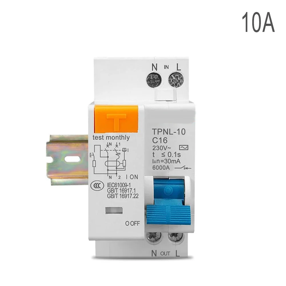 TPNL DPNL Leakage Circuit Breaker with Voltage Protection 230V 1P+N Non Operating Current of 30mA High Breaking Capacity