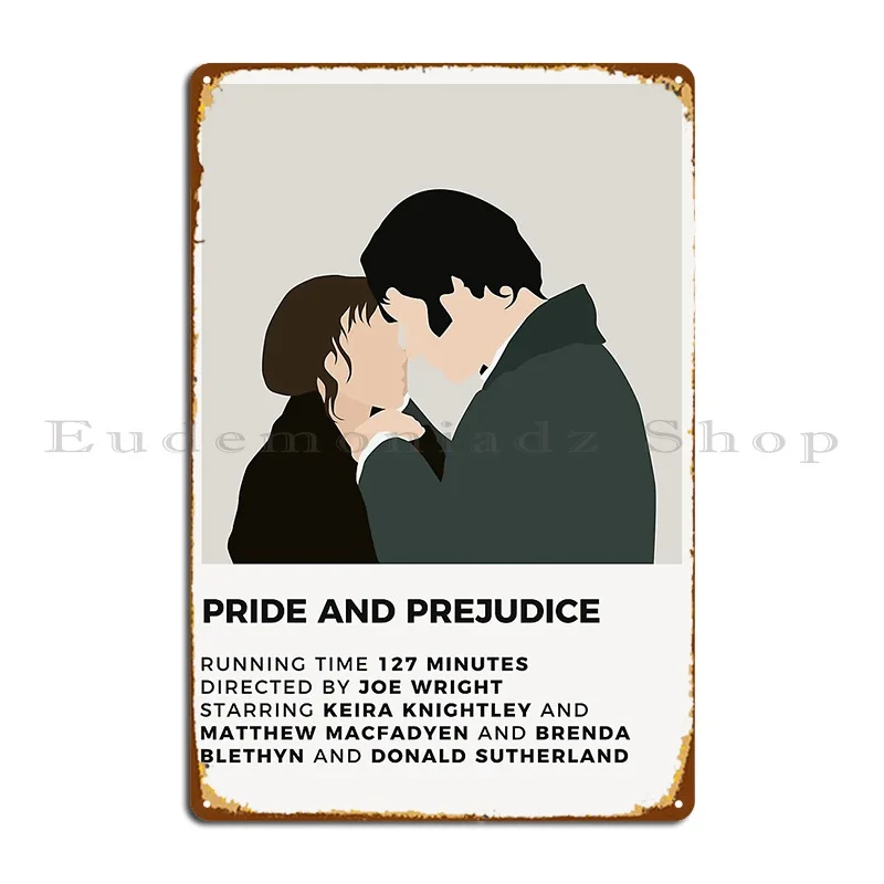 Pride And Prejudice Minimalist Poster Metal Sign Wall Plaque Custom Kitchen Bar Cinema Tin Sign Poster
