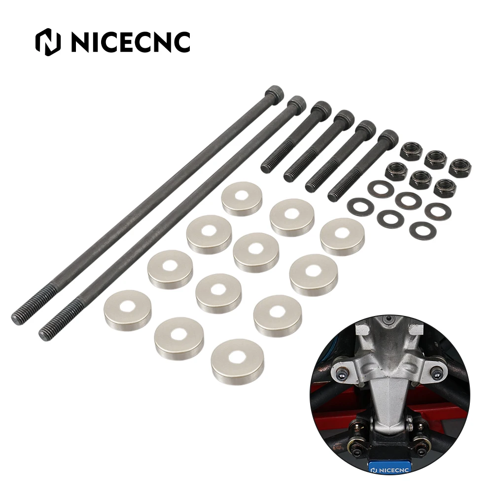 

NICECNC For Yamaha YFZ 450R Carbon Steel Upper Lower A-arm Bolts With Dust Caps For Yamaha YFZ450R 2009-2023 YFZ450X YFZ450RSE
