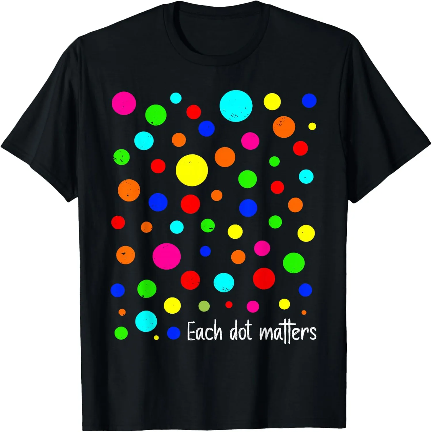 Each Dot Matters Happy Dot Day Polka Dot for Kids Boys Girls T-Shirt 100% cotton short sleeve tee