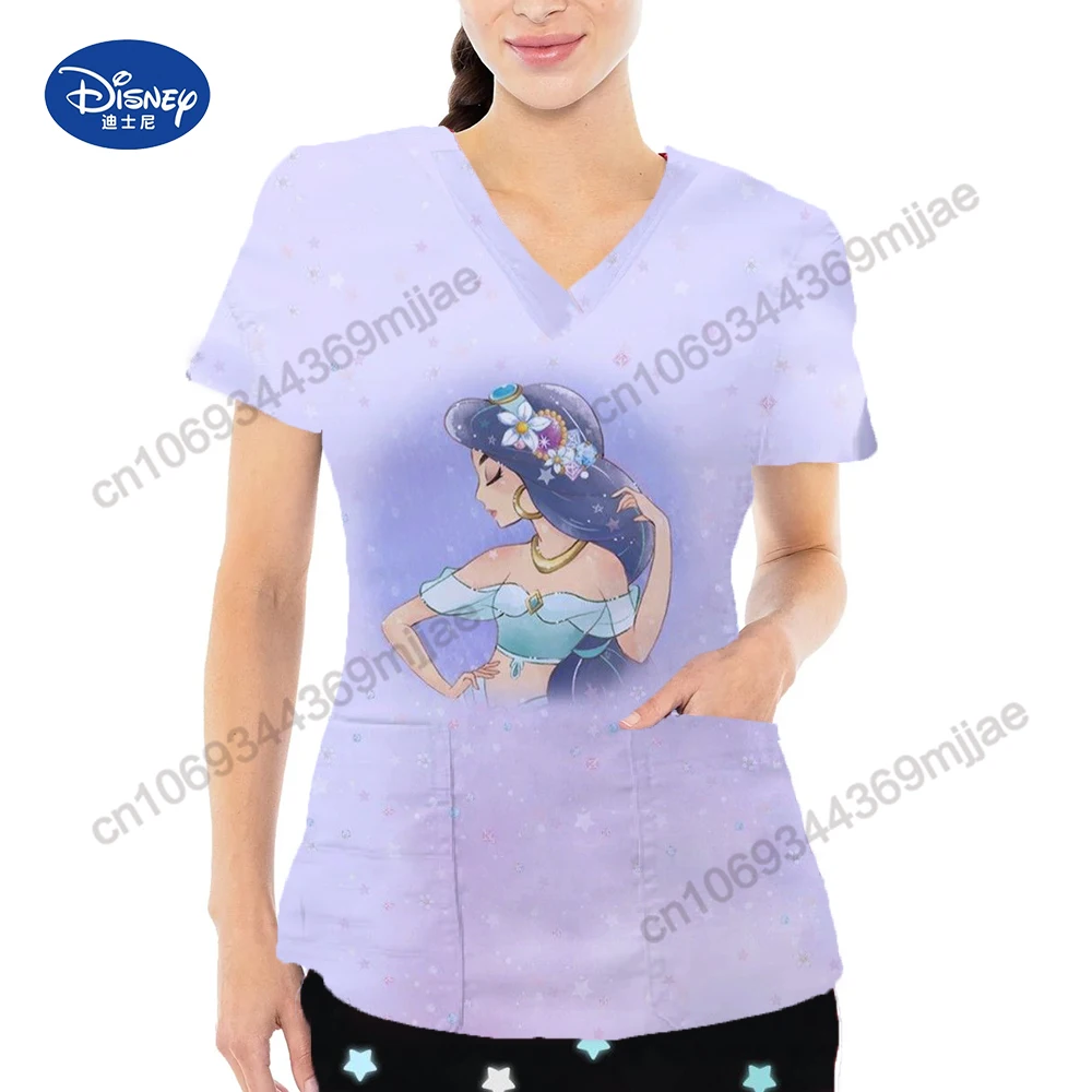 

Disney Pocket V-Neck Tshirt Womens Tops and Blouses Women Summer 2023 Women's -shir T Shirt Y2k Clothing Anime T Shirts Yk2 Top