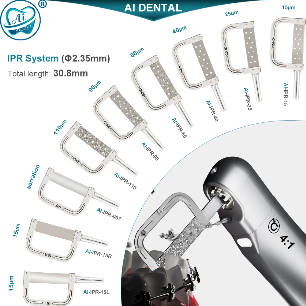 10pcs AI-IPR-SET Dental Saw Blade for 4:1 Orthodontic Vertical Reciprocating Interproximal Stripping Handpiece Dentist Parts
